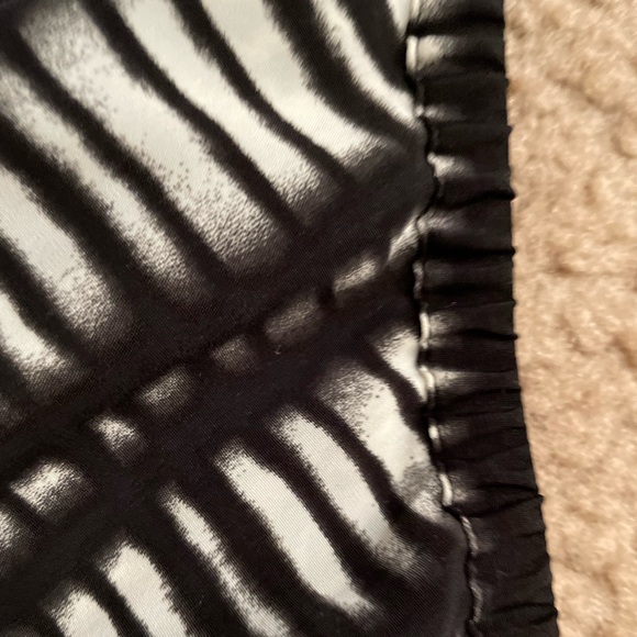 Express Black & White dress; one shoulder w/ strap; ruffle top; striped pattern - Picture 6 of 8